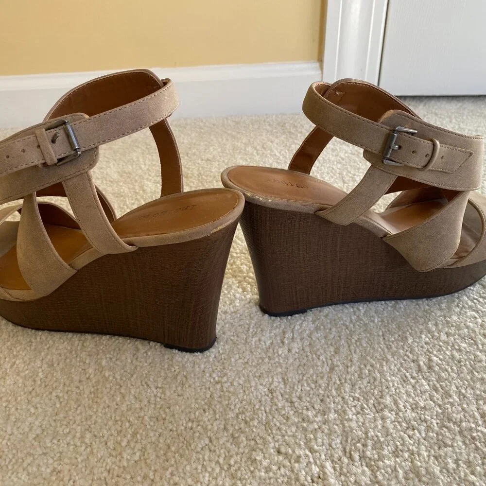 INDIGO RD. tan suede strappy platform sandals, 4